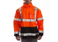 Tingley J24129-M ICON Hi-Vis Class 3 Breathable Waterproof Jacket Mesh/Taffeta Lining - Fluorescent Orange-Red/Black Size M