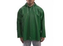 Tingley J41108-M SAFETYFLEX ACID SUIT Flame Resistant Jacket Storm Fly Front Attached Hood - Green Size M
