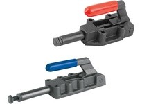 KIPP K0087.2500 PUSH-PULL CLAMP HEAVY VERSION F2=25000 STEEL PHOSPHATED COMP:PLASTIC COMP:BLUE GRIFF FEST
