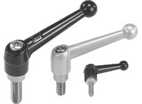 KIPP K0117.1A21X30 ADJUSTABLE HANDLE SIZE:1 1/4-20X30 ZINC BLACK SATIN COMP:STAINLESS STEEL