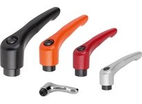 KIPP K0122.0AD27 ADJUSTABLE HANDLE SIZE:0 6-32 ZINC RED RAL3003 POWDER COATED COMP:STEEL BLACK OXIDIZED