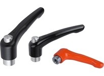 KIPP K0123.93081 ADJUSTABLE HANDLE WTIH PROTECTIVE CAP SIZE:3 M08 ZINC BLACK SATIN POWDER COATED COMP:STAINLESS STEEL