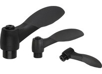 KIPP K0125.3A301 ADJUSTABLE HANDLE DUAL COMPONENT SIZE:3 5/16-18 PLASTIC BLACK RAL7021 COMP:STEEL COMP:BLACK RAL7021