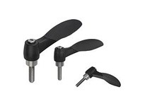 KIPP K0126.1A201X10 ADJUSTABLE HANDLE DUAL COMPONENT SIZE:1 1/4-20X10 PLASTIC BLACK RAL7021 COMP:STAINLESS STEEL COMP:BLACK RAL7
