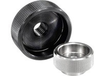 KIPP K0137.110 KNURLED NUT D=M10 D1=36 H=20 FORM:A WITHOUT PIN HOLE FREE-CUTTING STEEL BLACK OXIDIZED