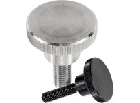 KIPP K0140.A12X16 KNURLED SCREW DIN464 D=10-32X16 D1=20 H=115 STAINLESS STEEL BRIGHT
