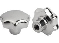 KIPP K0150.532063 STAR GRIP FORM:E TO DIN6336 D=M06 D1=32 H=21 STAINLESS STEEL BLASTED