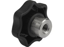 KIPP K0153.2A6 STAR GRIP WITH PROTRUDING BUSHING D=5/8-11 D1=63 H=40 FORM:K WITH TAPPED BUSH THERMOPLASTIC BLACK