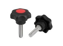 KIPP K0154.4A15X10 STAR GRIP SIMILAR TO DIN6336 D=10-32X10 D1=25 H=16 FORM:L THERMOPLASTIC BLACK COMP:STAINLESS