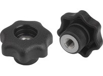 KIPP K0154.506 STAR GRIP SIMILAR TO DIN6336 D=M06 D1=32 H=20 FORM:D THERMOPLASTIC BLACK COMP:STAINLESS STEEL WITHOUT CAP