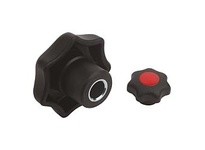 KIPP K0155.11017 STAR GRIP SIMILAR TO DIN6336 REAMED HOLE D=10 D1=63 FORM:H THERMOPLASTIC BLACK COMP:STEEL CAP:YELLOW RAL1021