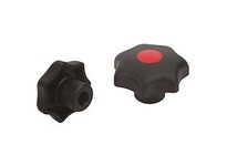KIPP K0155.3CP5 STAR GRIP SIMILAR TO DIN6336 REAMED HOLE D=05 D1=63 FORM:G THERMOPLASTIC BLACK CAP:GRAY RAL7035