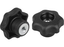 KIPP K0155.504 STAR GRIP SIMILAR TO DIN6336 D=M04 D1=25 FORM:D THERMOPLASTIC BLACK COMP:STEEL WITHOUT CAP