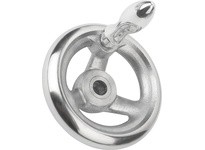 KIPP K0160.4080X10 HANDWHEEL DIN950 D1=80 REAMED HOLE D2=10H7 ALUMINUM COMP:ALUMINUM MACHINE HANDLE REVOLVING