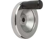 KIPP K0161.2080XCN DISC HANDWHEEL D1=80 REAMED HOLE D2=0312 ALUMINUM COMP:THERMOSET FIXED GRIP