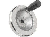 KIPP K0161.4100X10 DISC HANDWHEEL D1=100 REAMED HOLE D2=10H7 ALUMINUM COMP:THERMOSET REVOLVING GRIP