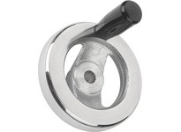 KIPP K0162.2080XCO 2-SPOKE HANDWHEEL D1=80 REAMED HOLE D2=0375 ALUMINUM COMP:THERMOSET FIXED GRIP