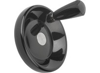 KIPP K0164.0125X08 DISC HANDWHEEL SIZE:2 D1=125 FORM:D VORGEBOHRT D2=8 THERMOSET COMP:THERMOSET STAHLTEILE: STAHL