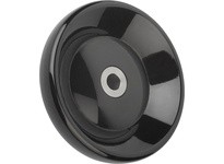 KIPP K0165.1125X12 DISC HANDWHEEL D1=125 REAMED HOLE D2=12H8 SIZE:2 FORM:E THERMOSET COMP:STEEL WITHOUT GRIP