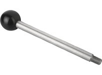 KIPP K0179.2A2X65 GRIP ROD 1/4-20 L=65 D=8 FORM:A BALL KNOB STEEL BLACK OXIDIZED COMP:THERMOSET COMP:BLACK HIGH-GLOSS