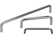 KIPP K0206.250 PULL HANDLE A=250 L=260 H=40 STAINLESS STEEL 1.4404 SEMI-GLOSS VIBRATORY D=M05x10