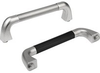 KIPP K0227.300084 TUBULAR HANDLE L=326 FORM:B STAINLESS STEEL BLACK PLASTIC RIBBED COMP:PLASTIC A=300 D=M08x20