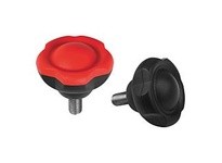 KIPP K0255.63107X25 FIVE LOBE GRIP D1=63 D=M10X25 H=44 FORM:L THERMOPLASTIC BLACK RAL7021 COMP:STEEL CAP:YELLOW RAL1021