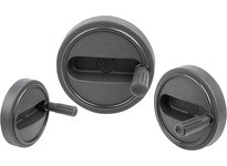 KIPP K0257.416014 HANDWHEEL D1=160 REAMED HOLE D2=14H7 WITHOUT TRANSVERSE HOLE SIZE:4 THERMOPLASTIC COMP:THERMOPLASTIC