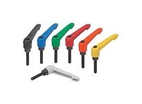 KIPP K0269.41087X90 ADJUSTABLE HANDLE SIZE:4 M10X90 PLASTIC BLUE RAL5017 COMP:STEEL