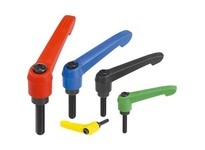 KIPP K0270.1A01X30 ADJUSTABLE HANDLE SIZE:1 10-24X30 PLASTIC BLACK RAL7021 COMP:STAINLESS STEEL