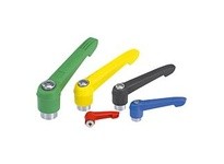 KIPP K0270.3A41 ADJUSTABLE HANDLE SIZE:3 3/8-16 PLASTIC BLACK RAL7021 COMP:STAINLESS STEEL