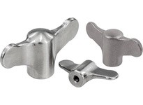 KIPP K0273.2A31 WING GRIP D=5/16-18 A=75 H=35 STAINLESS STEEL 1.4308 BLASTED