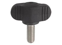 KIPP K0274.008X20 WING GRIP MINIWING D=M08X20 A=28 H=15 FORM:L WITH EXTERNAL THREAD THERMOPLASTIC BLACK RAL7021 COMP:STEEL
