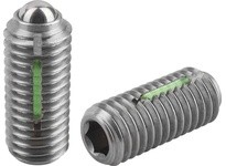KIPP K0326.AJ SPRING PLUNGER SPRING FORCE LONG-LOK D=1/4-28 L=15 STAINLESS STEEL COMP:BALL STAINLESS STEEL PU=10