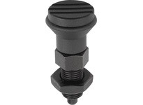 KIPP K0339.2308A6 INDEXING PLUNGER SIZE:3 D1=5/8-11 D=8 FORM:B WO. GROOVE WITH LOCKNUT STEEL HARDENED COMP:THERMOPLASTIC COMP:BL