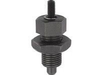 KIPP K0341.2412 INDEXING PLUNGER WO. GROOVE SIZE:4 D1=M20X15 FORM:F STEEL HARDENED