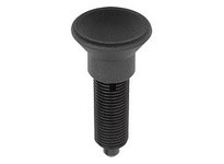 KIPP K0343.11410A7 INDEXING PLUNGER WO. GROOVE SIZE:4 D1=3/4-10 FORM:G STAINLESS STEEL COMP:THERMOPLASTIC COMP:BLACK RAL7021