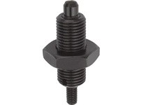 KIPP K0345.2105 INDEXING PLUNGER WITHOUT COLLAR SIZE:1 D1=M10X1 D=5 FORM:K WITH THREADED PIN WITH LOCKNUT STEEL HARDENED