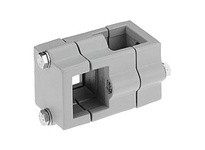 KIPP K0473.52D2D2 TUBE CLAMP 4-WAY FLAT ALUMINUM SQUARE COMP:STEEL A=1.5 B=1.5