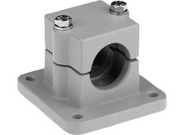 KIPP K0479.52D2 TUBE CLAMP WITH FLANGE M=100 G=100 L=70 ALUMINUM SQUARE COMP:STEEL A=1.5