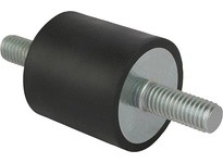 KIPP K0566.02001055 RUBBER BUFFER TYPE A THREAD M06X18 D=20 H=10 STEEL COMP:ELAST. NATURAL RUBBER SHORE 55A COMP:BLACK