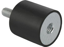 KIPP K0568.07505555 RUBBER BUFFER TYPE B AND EXTERNAL THREAD M12 M12X37 D=75 H=55 STEEL COMP:ELAST. NATURAL RUBBER SHORE 55A