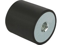 KIPP K0569.05004055 RUBBER BUFFER TYPE C THREAD M10 D=50 H=40 STEEL COMP:ELAST. NATURAL RUBBER SHORE 55A COMP:BLACK