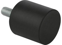 KIPP K0571.02502555 RUBBER BUFFER TYPE D THREAD M06X18 D=25 H=25 STEEL COMP:ELAST. NATURAL RUBBER SHORE 55A COMP:BLACK