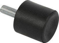 KIPP K0572.07503757 RUBBER BUFFER TYPE DS SUCTION BASE THREAD M12X37 D=75 H=37 STEEL COMP:ELAST. NATURAL RUBBER SHORE 57A