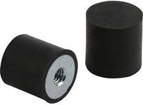 KIPP K0573.07503055 RUBBER BUFFER TYPE E THREAD M12 D=75 H=30 STEEL COMP:ELAST. NATURAL RUBBER SHORE 55A COMP:BLACK