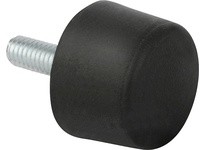 KIPP K0575.05001855 RUBBER BUFFER CONICAL THREAD M10X28 D=50 H=18 STEEL COMP:ELAST. NATURAL RUBBER SHORE 55A COMP:BLACK