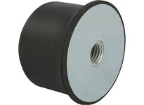 KIPP K0576.08006055 RUBBER BUFFER SPHERICAL THREADM12 D=80 H=60 STEEL COMP:ELAST. NATURAL RUBBER SHORE 55A COMP:BLACK