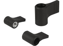 KIPP K0608.1106 WING GRIP SINGLE SIDED SIZE:1 D=M06 A=275 H=221 FORM:D THERMOPLASTIC BLACK RAL7021 COMP:STEEL