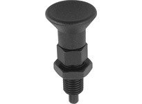 KIPP K0630.22412 INDEXING PLUNGER SIZE:4 D1=M20X15 D=12 FORM:B WO. GROOVE WITH LOCKNUT STEEL HARDENED COMP:THERMOPLASTIC